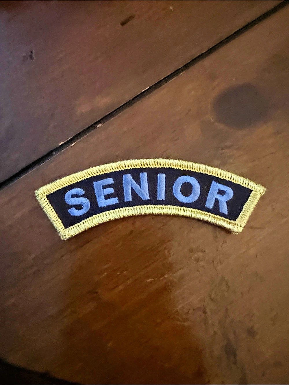 Senior Embroidered Patch Blue & Black